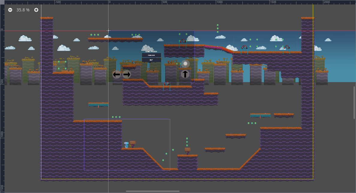 The entire level layout viewed in the editor