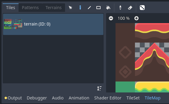 Opening the LayeredTileMap panel at the bottom of the editor. The LayeredTileMap node must be selected first.