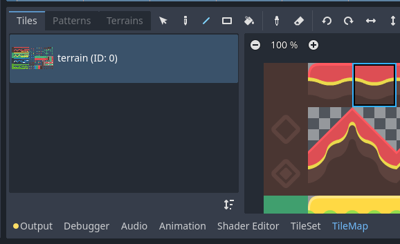 Selecting a tile in the LayeredTileMap editor by clicking it