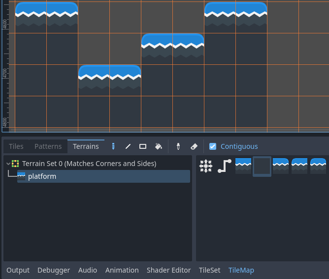 Painting with specific tiles in the LayeredTileMap editor's Terrains tab