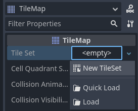 Creating a new LayeredTileSet resource within the LayeredTileMap node