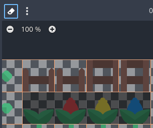 Using the Eraser tool to remove unwanted tiles from the LayeredTileSet atlas
